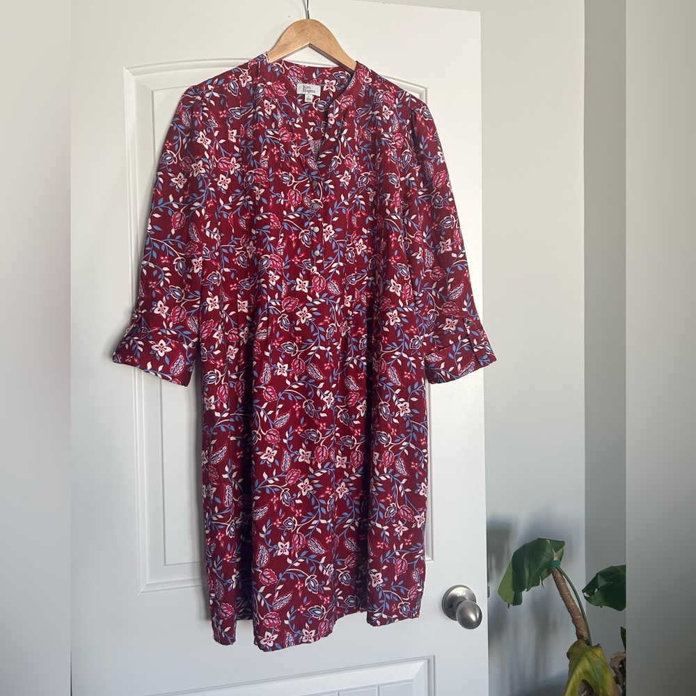 Women’s Kim Rogers Pink Elbow Sleeve V Neck Dress - Size L
